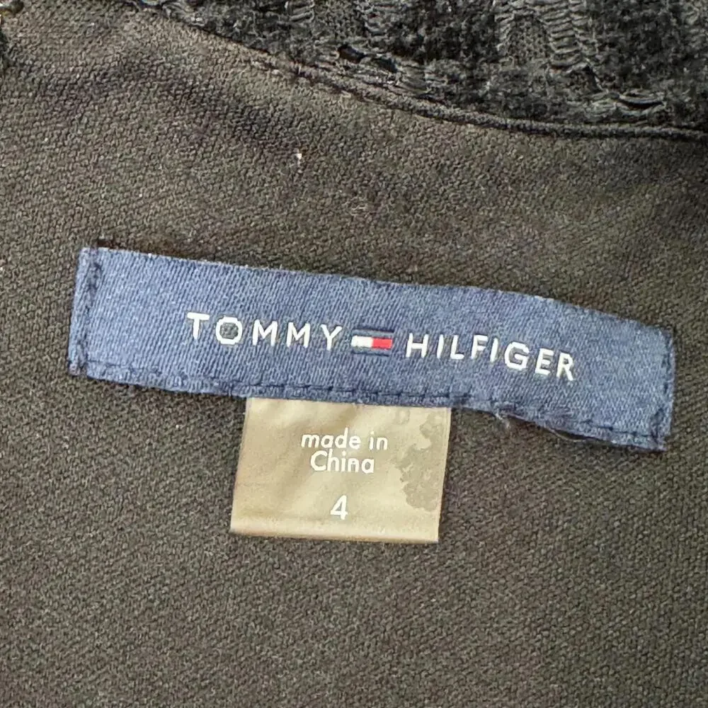 Tommy Hilfiger Women’s Lace Sheath Short Sleeve Mini Dress Black Size 4 Small - Picture 3 of 15